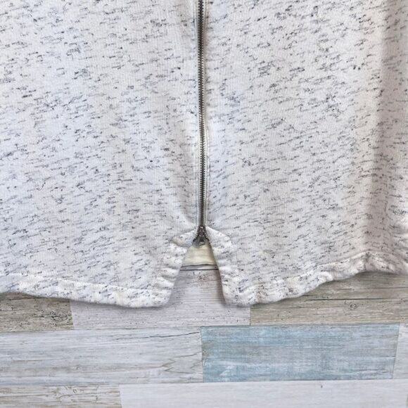 LOU & GREY Flecked Back Zip Tunic Sweatshirt Gray Cotton Casual Womens Small - Picture 4 of 6